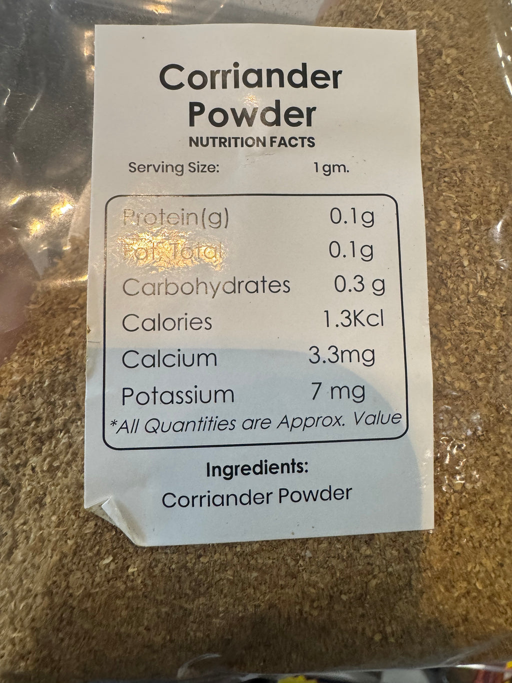 Corriander powder imported from Nepal