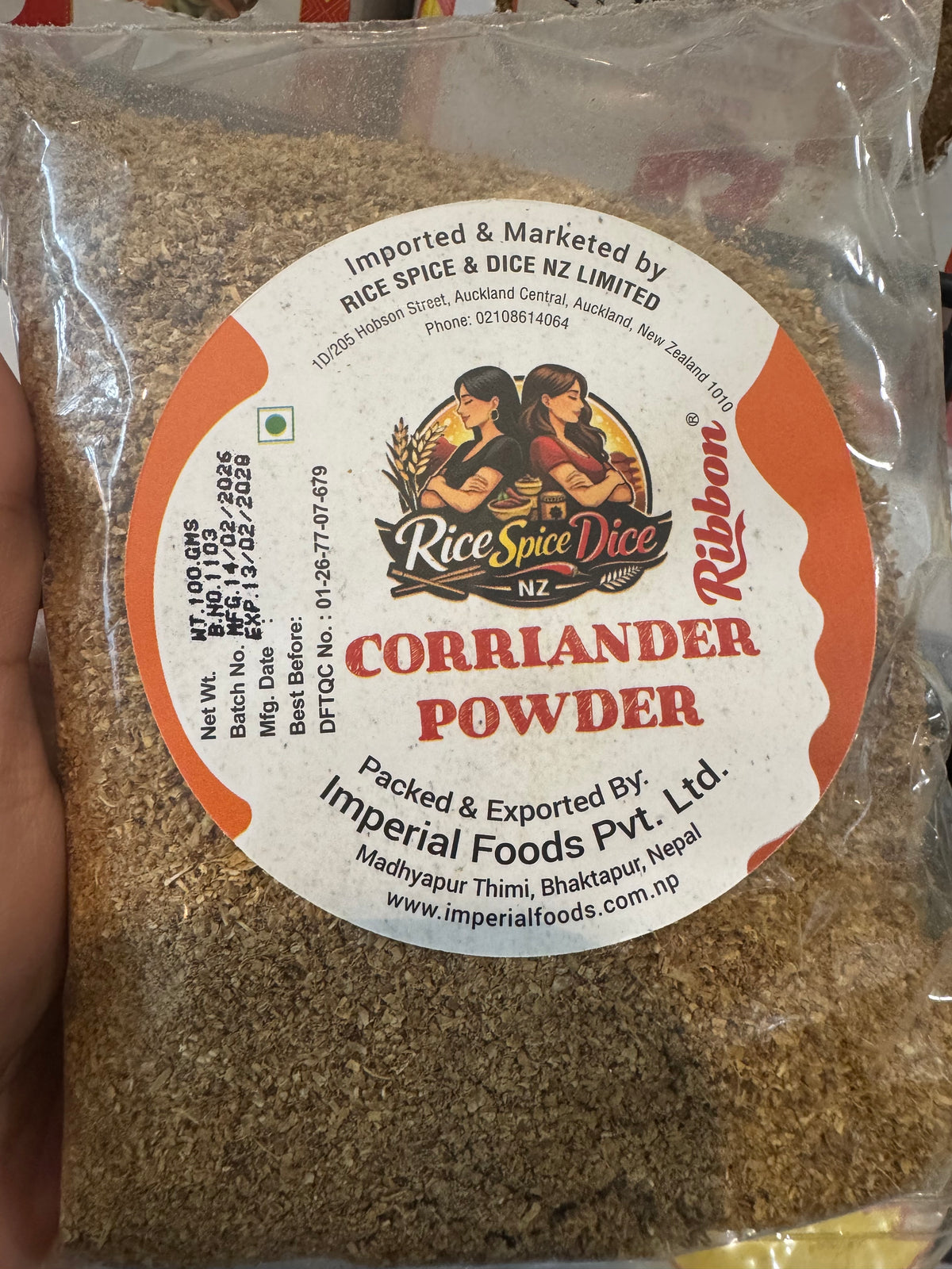 Corriander powder imported from Nepal